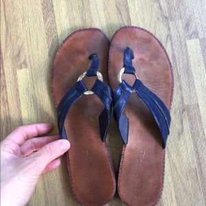 Navy blue Lilly Pulitzer flip flops